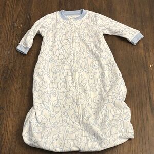 NWOT Cozy Blue and White Kids Doggie Pajama Sack. M